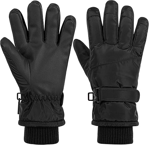 Jikuzfu Women Ski Gloves，Touchscreen Windproof and Waterproof Gloves Winter Thermal Warm Snow Glove for Skiing Cycling Snowboard for Women Men