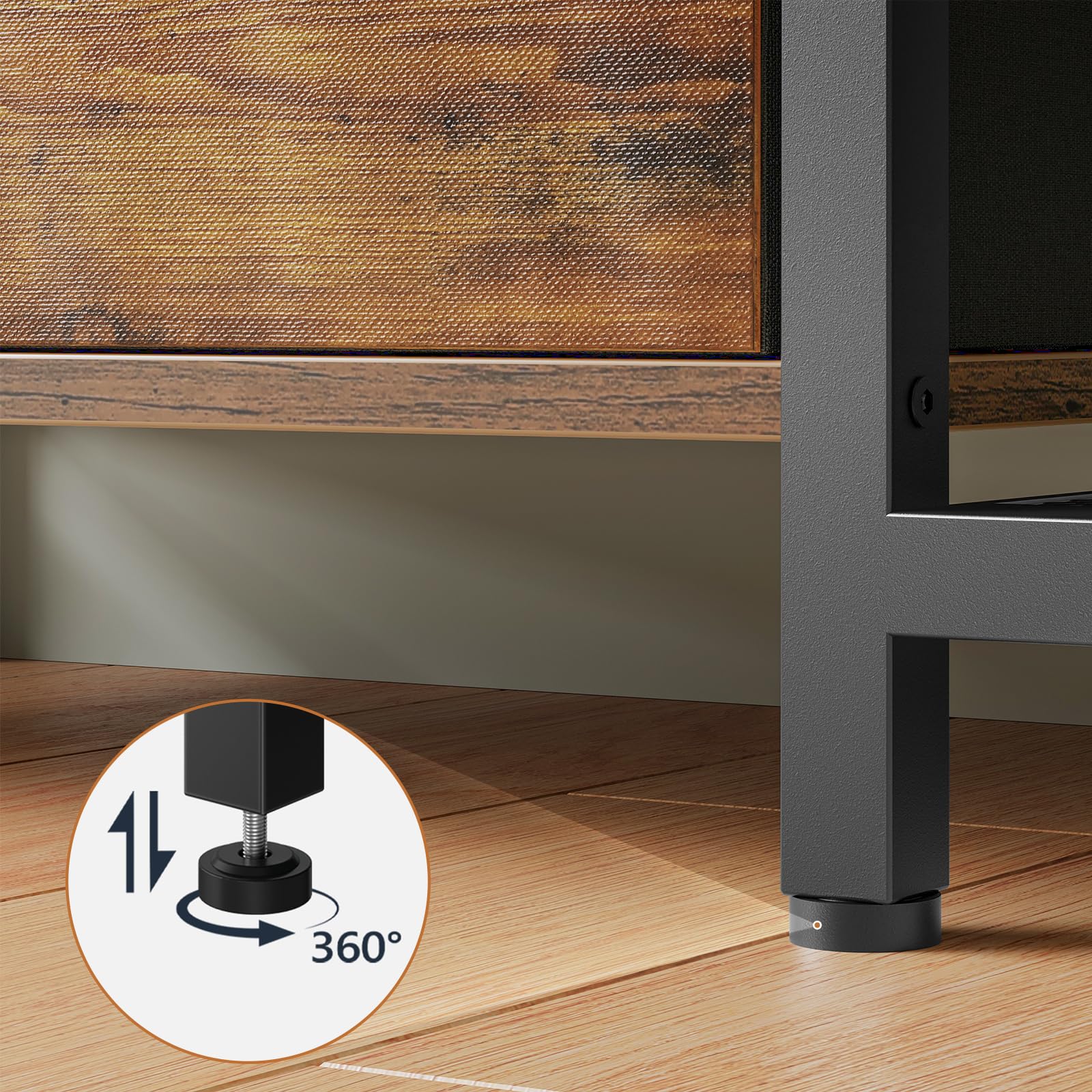 HOOBRO Mueble de TV, Soporte de Televisores de hasta 75 Pulgadas, Mueble Multimedia con Almacenamiento, Consola para TV con Estantes y 2 Cajones, para Salon, Marrón Rústico y Negro EBF55DS01