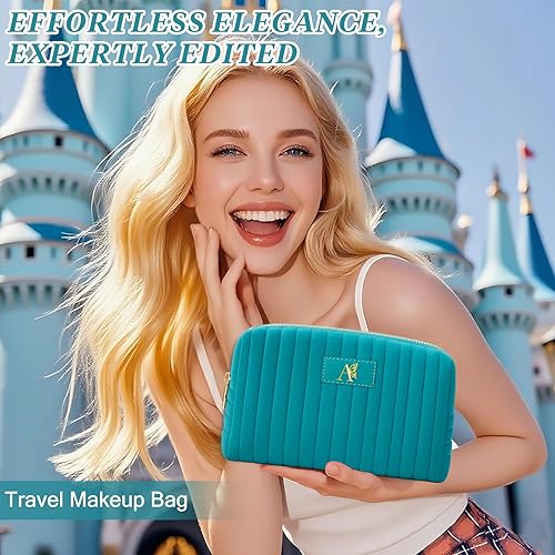 Miniatura 3 de Bolsa de maquillaje de viaje personalizada con inicial, bolsa de cosméticos para adolescentes de 15, 16, 17, 18, 19, 20, 21 años, regalos de moda