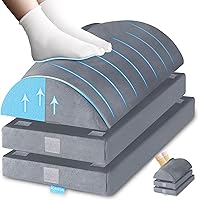 Vista 12 de Reposapiés XXL (20 pulgadas) para debajo del escritorio en el trabajo con 3 alturas ajustables, taburete con espuma de carbón de bambú, reposapiés