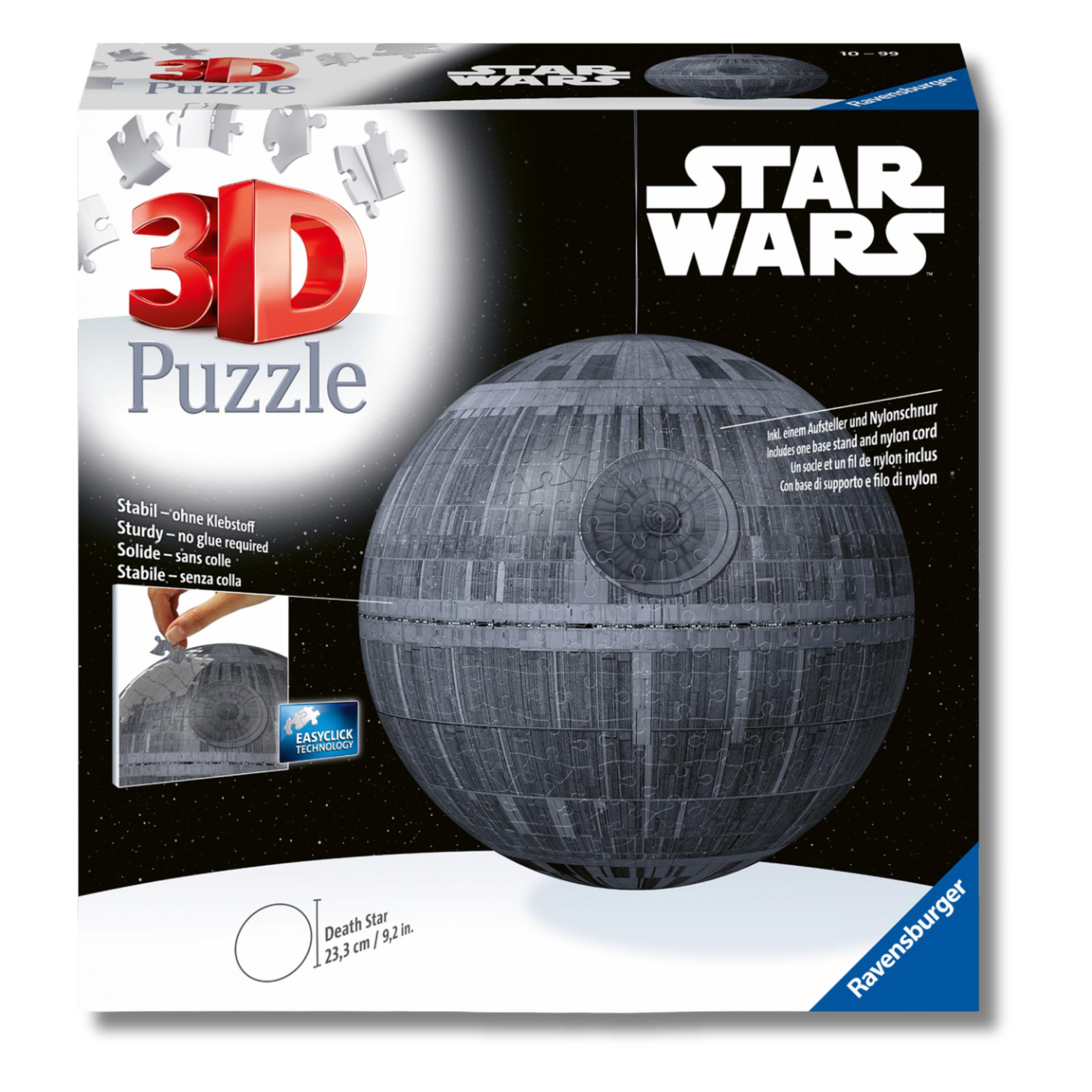 Ravensburger - Puzzle 3d La Morte Nera Star Wars | Puzzle 3d Bambini A Partire Dagli 10 Anni | Modellismo Da Costruire Bambini Di 540 Pezzi | Regalo Bambino 10 Anni E Più