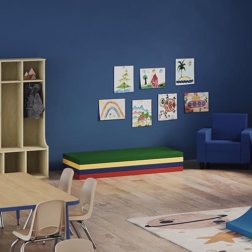 Miniatura 9 de FDP SoftScape Sleepy Time 12269-AS - Tapete infantil de espuma no plegable para siesta (paquete de 4 unidades) y American Baby Company 100% algodón