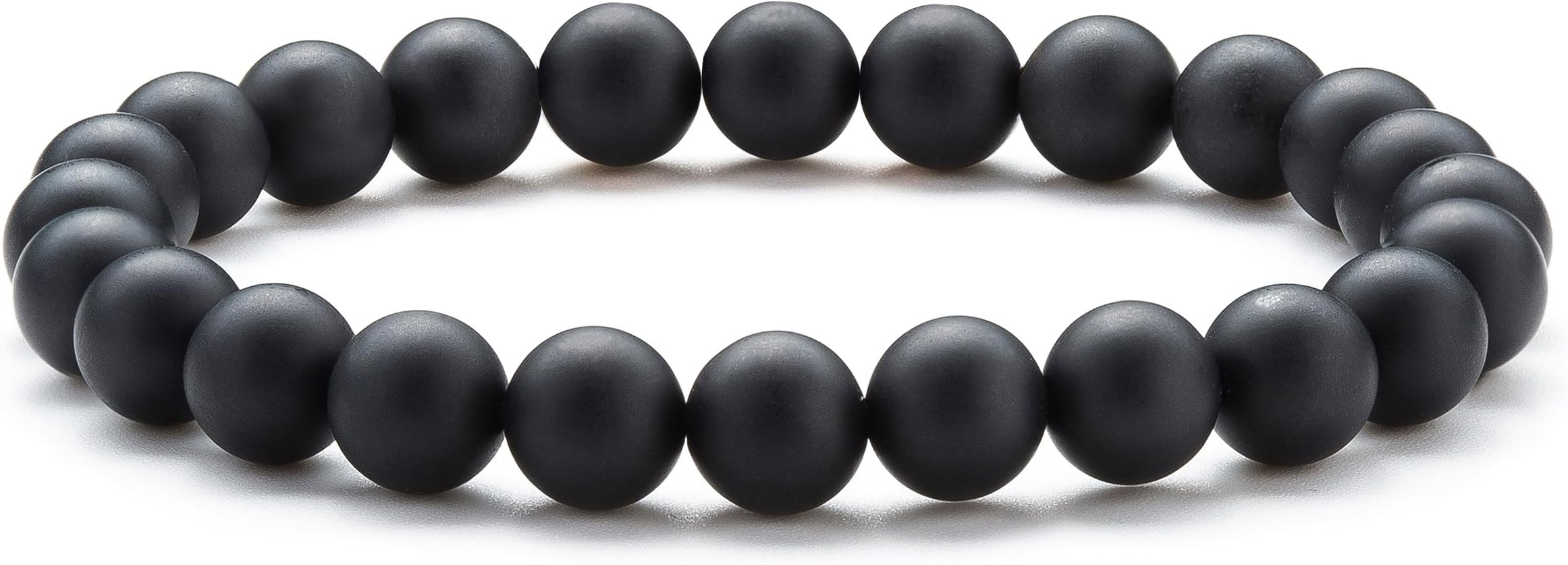 HCHIDS Men Women 8mm Natural Stone Beads Bracelet Elastic Yoga Agate Bracelet Bangle