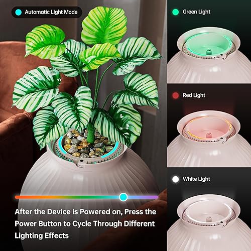 Miniatura 8 de Caja de arena para gatos con sistema inteligente de eliminación de olores, maceta oculta para gatos, caja de arena cerrada extragrande con luz,