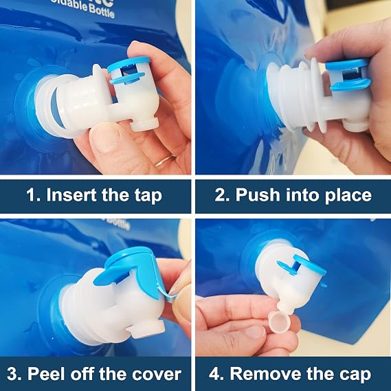 HydraMate Water Carrier Camping - Collapsible Containers 5L Bottles (TAP)