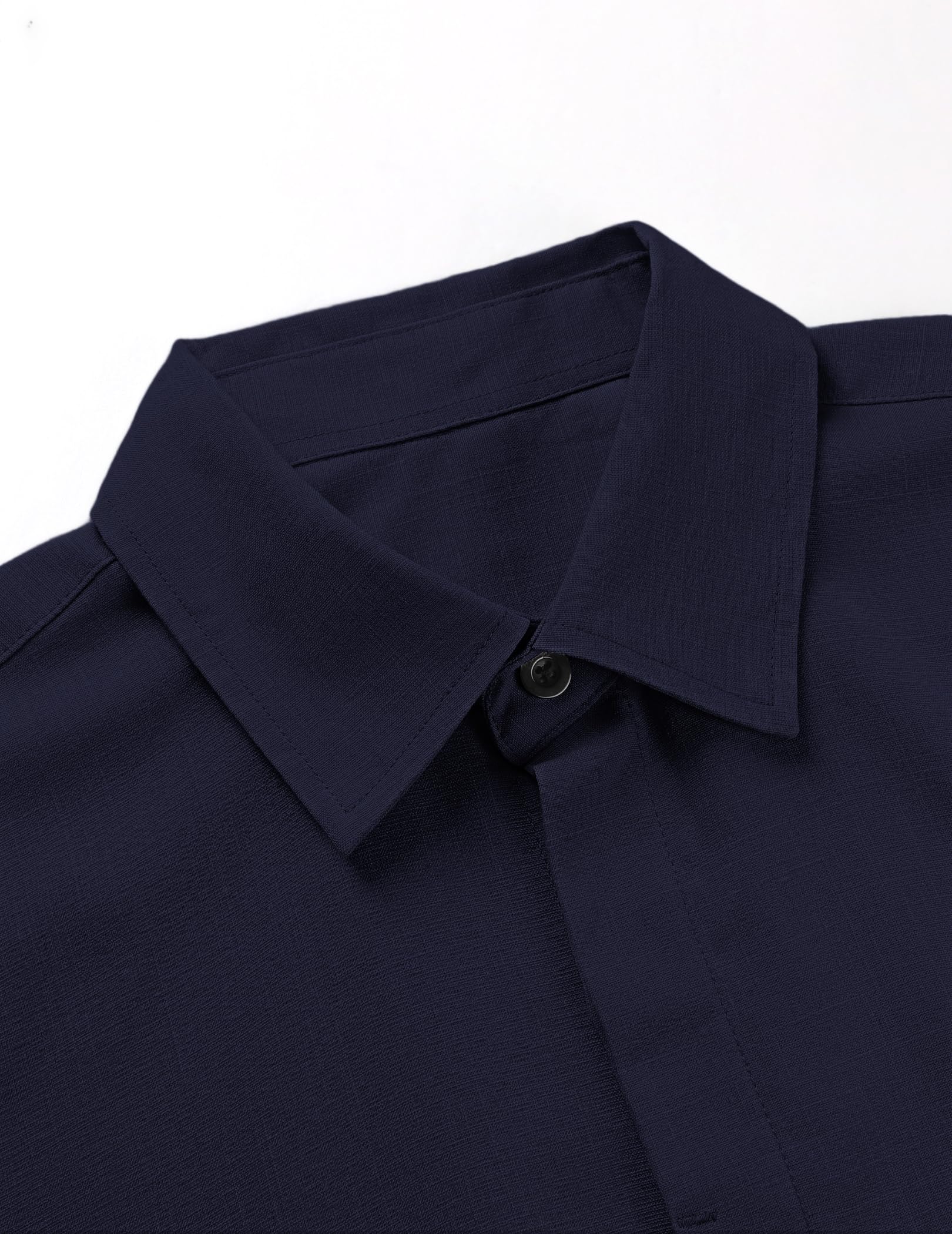 TARAINYA Camicia Uomo Lino Manica Lunga Estiva Regular Fit con Bottoni Nascosti