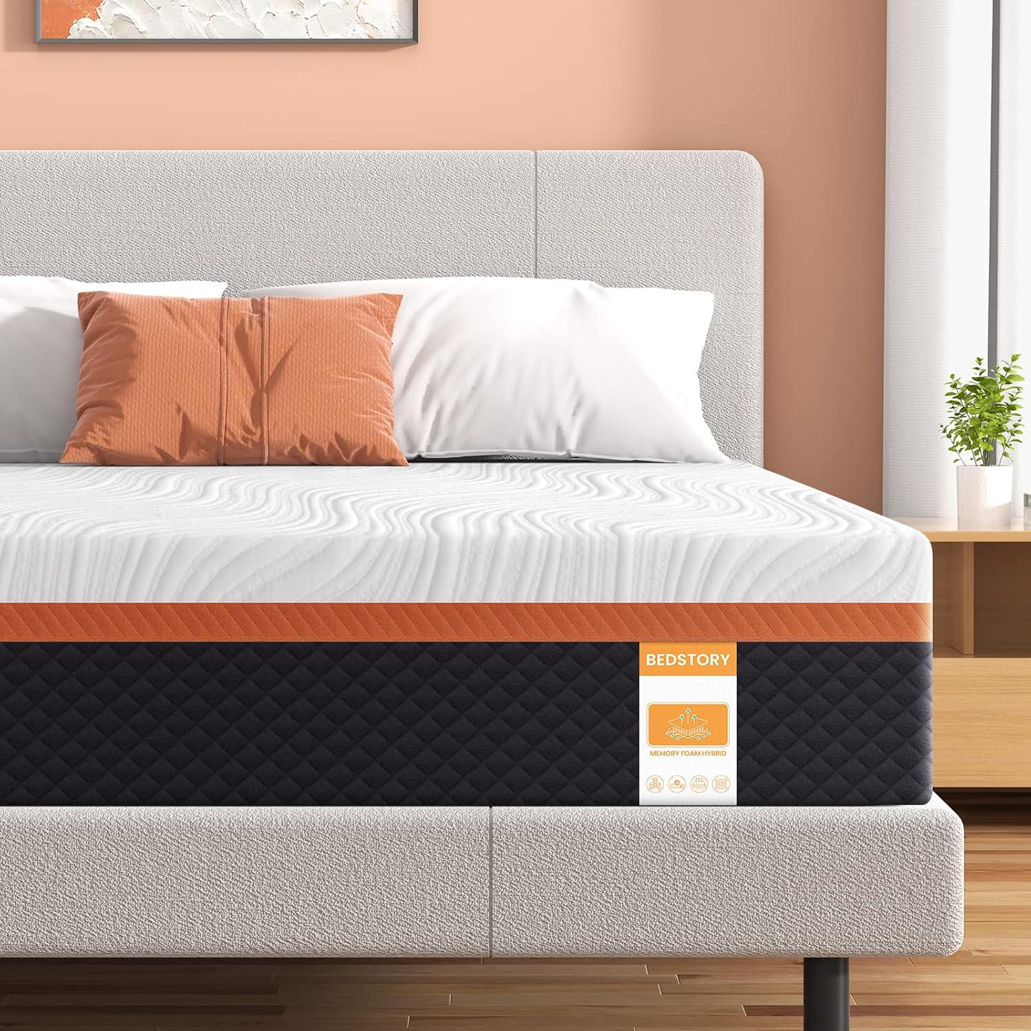 BedStory King Mattress 12 Inch Memory Foam Hybrid Pocket Spring Mattress, Medium Firm Mattress