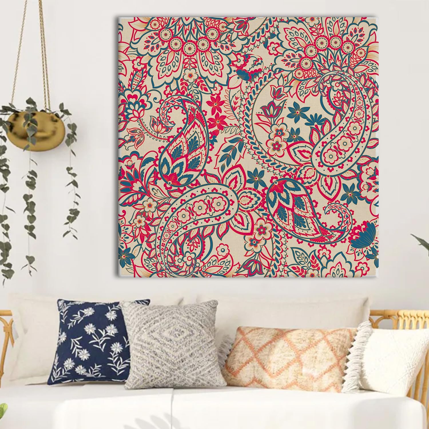 PAPER PLANE DESIGN kalamkari paintings canvas art Indian ethnic traditional wall art large size for living room decor. (36 X 36 Inches, C) (B0CNSV7WY9) Amazon Price History, Amazon Price Tracker