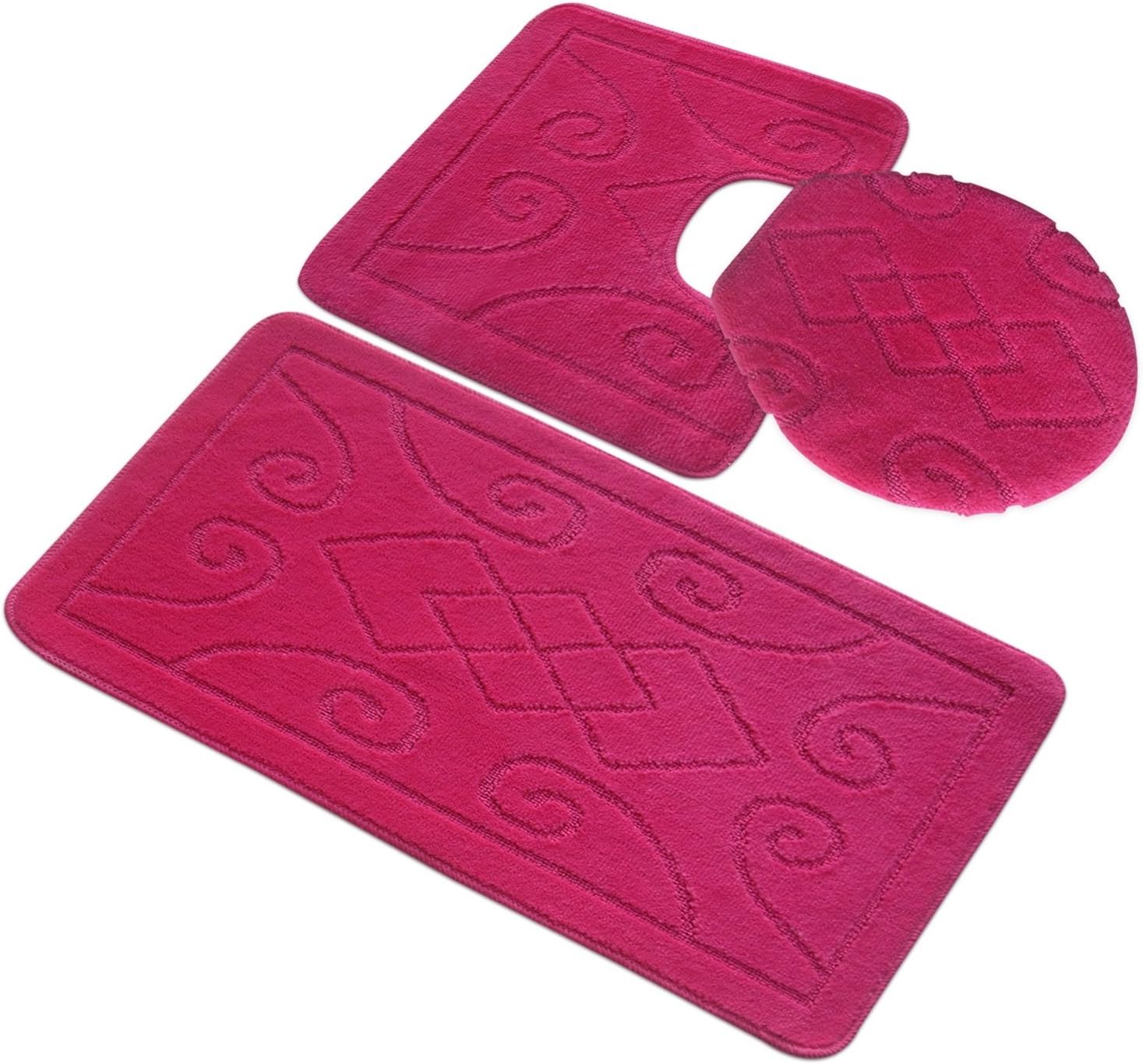 Amazon.com: Gorgeous Home LINEN 3 Piece Bathroom Floor Bath Mats Rugs ...
