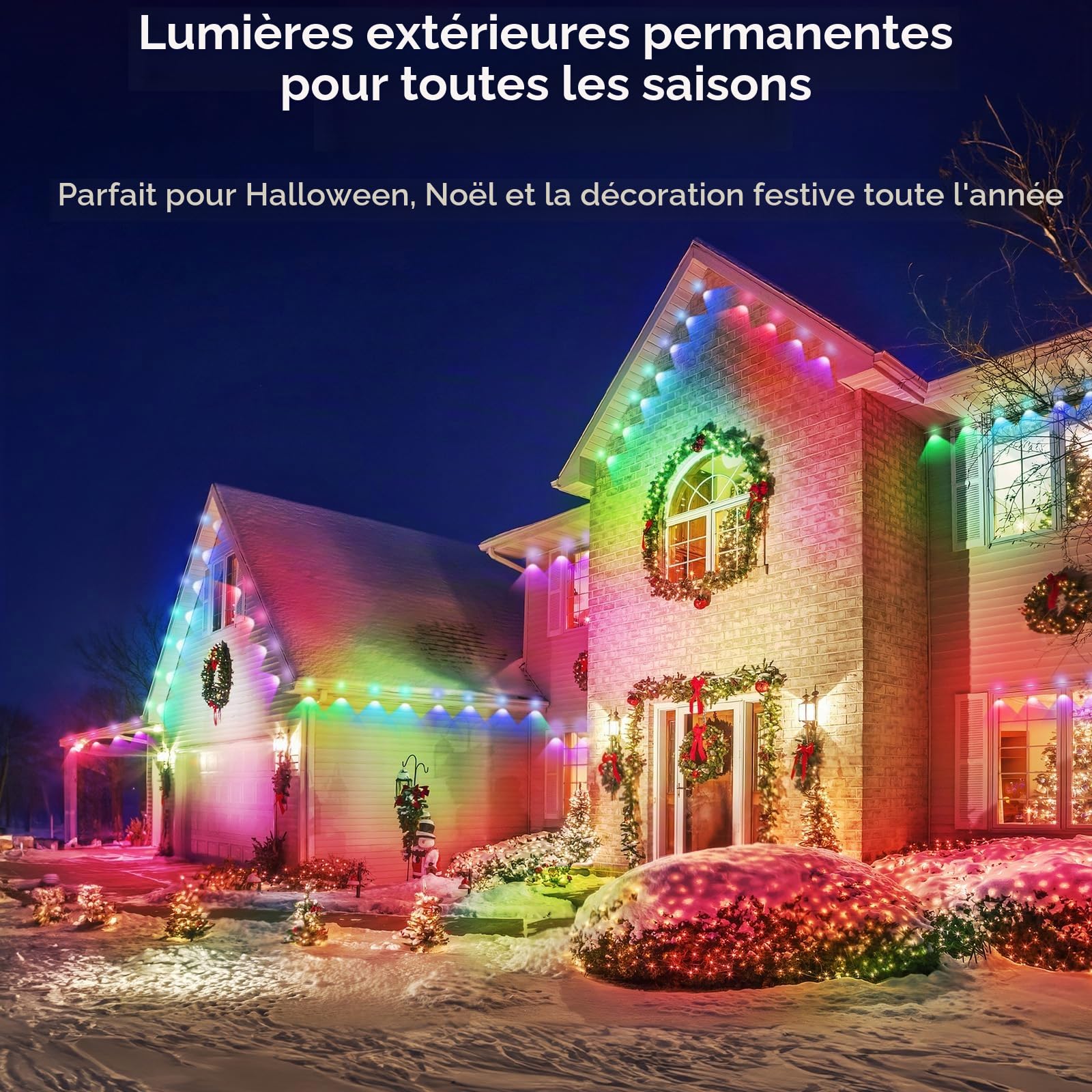 GOOGO 30M Éclairage Extérieur Permanent avec 72 Lumières LED, Éclairage RGBIC Intelligent, Guirlande Guinguette Exterieur Étanches IP68 avec Application et Télécommande, Plusieurs Modes d'ambiance