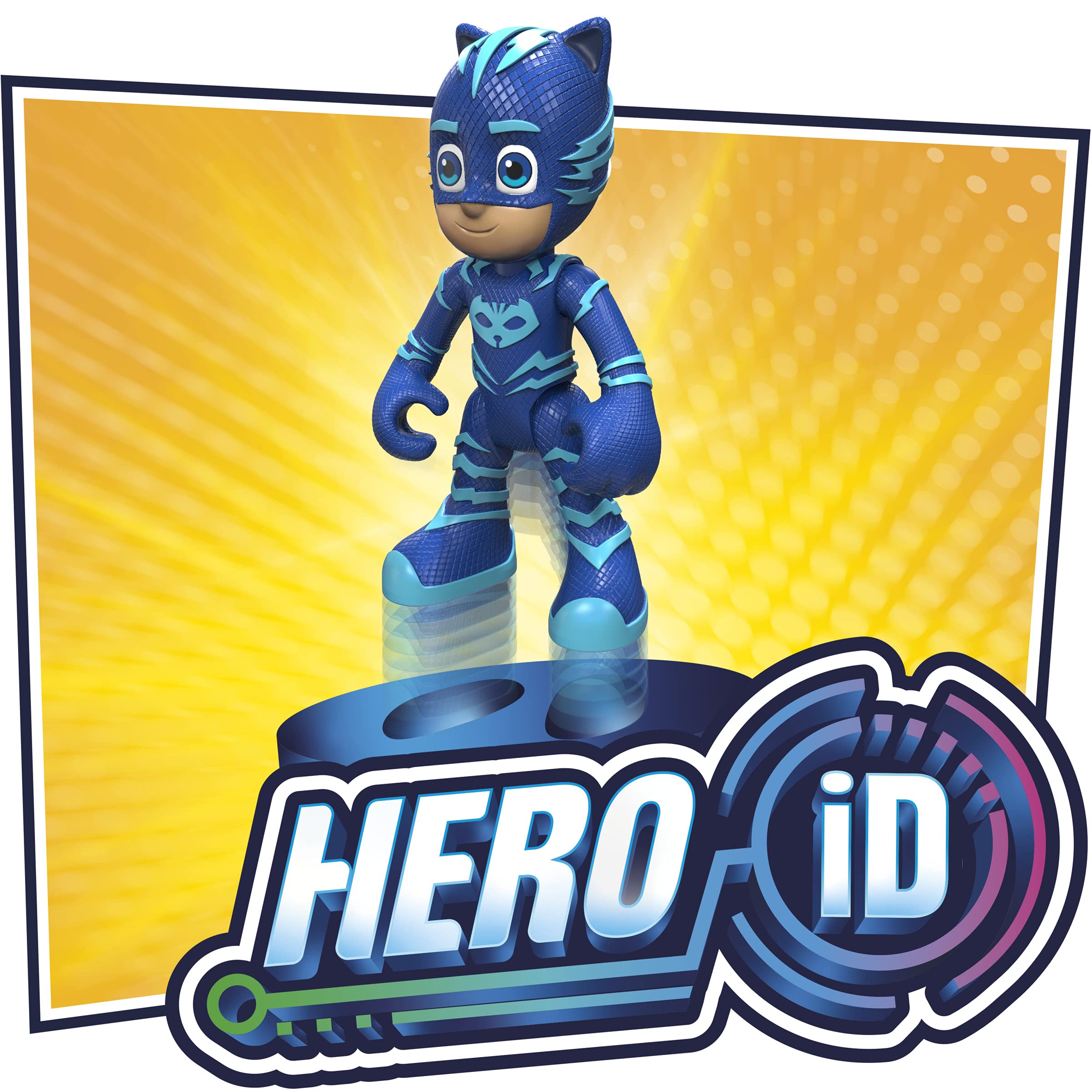 PJ Masks Glow & Go, Gattomobile, Veicolo Giocattolo per età prescolare, Auto di Gattoboy Che Si Illumina con Action Figure di Gattoboy, per Bambini dai 3 Anni in su