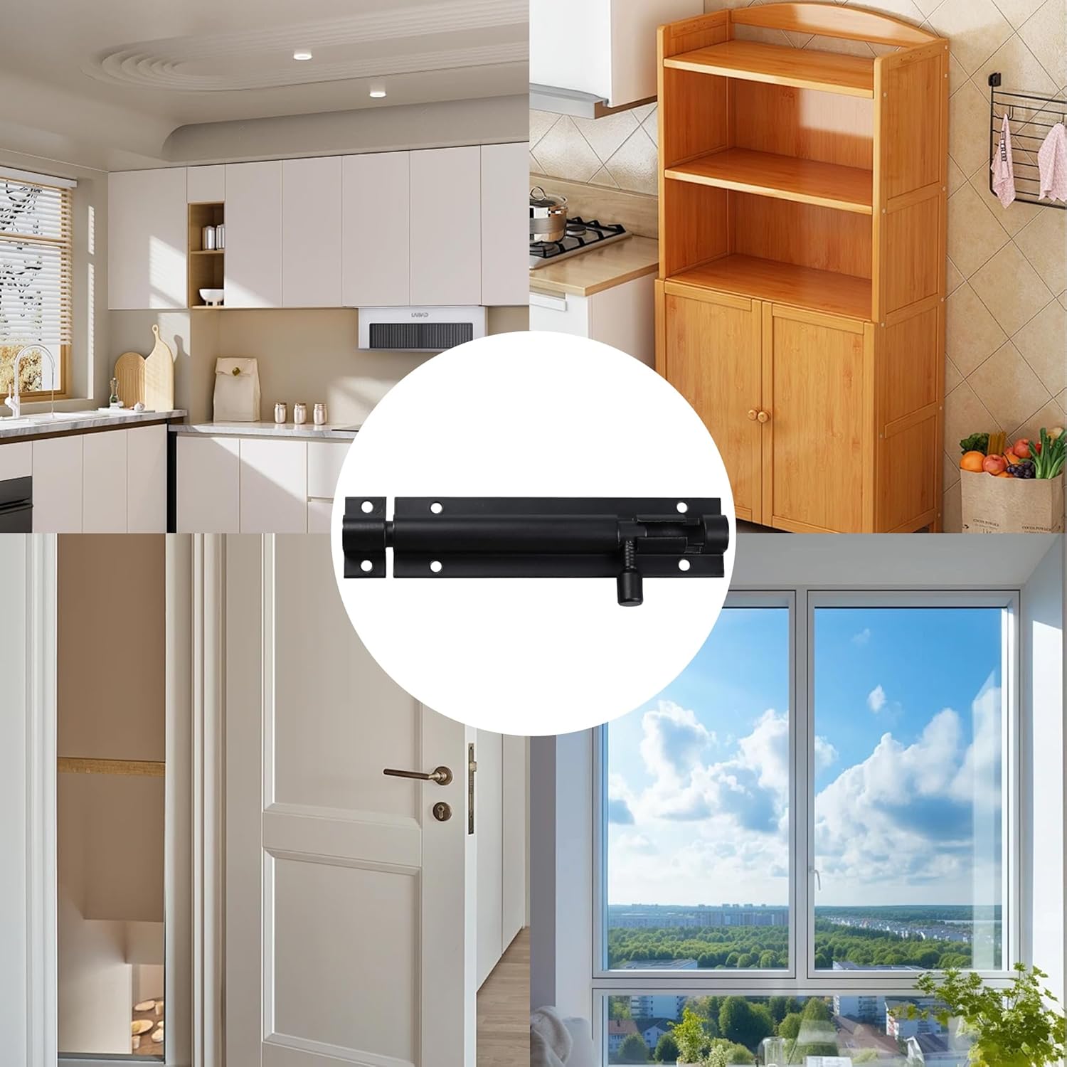 2 Pack 4 Inch Heavy Duty Slide Bolt Latch, Aluminium Alloy Barrel Bolt Latch, Matt Black Door Latch Hardware, Easy Install Slide Bolt Lock for Wooden Fence, Shed Door, Yard Door, Barn Door