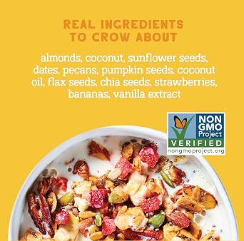 Seven-Sundays Nut Granola Cereal, Rise & Shine Strawberry Banana Nut, Grain Free Granola, Gluten Free, Healthy Granola for Breakfast and Snacks, No Added Sugar
