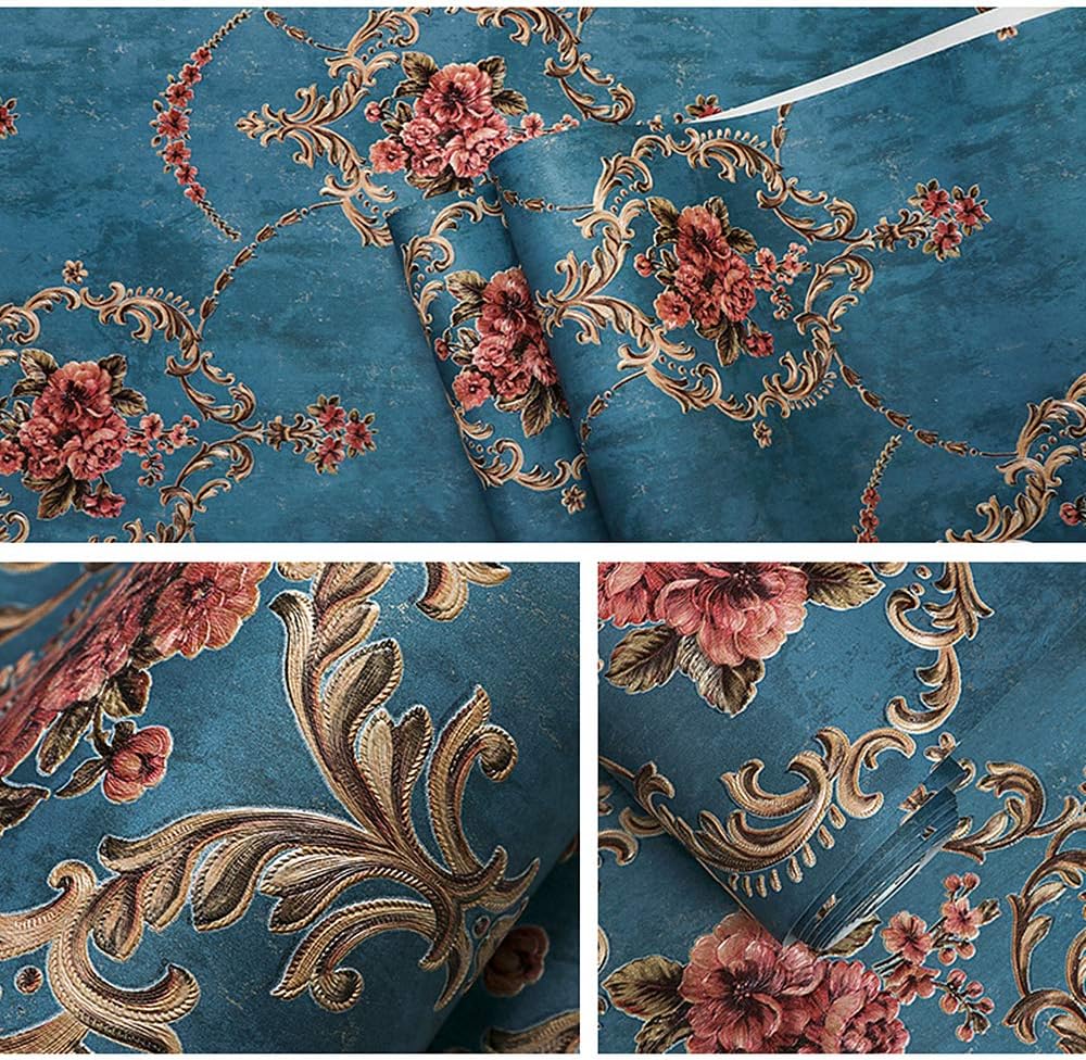 Exclusive Discount 70% Price Blooming Wall Vintage Textured Damasks Castle Scenery Wallpaper Wallcoverings in Liivingroom Bedroom Kitchen Wall Mural, 57 Square Ft/Roll(Red(Flower)) Flash Deals - 40% OFF Blooming Wall Vintage Textured Damasks Castle Scenery Wallpaper Wallcoverings in Liivingroom Bedroom Kitchen Wall Mural, 57 Square Ft/Roll(Red(Flower))