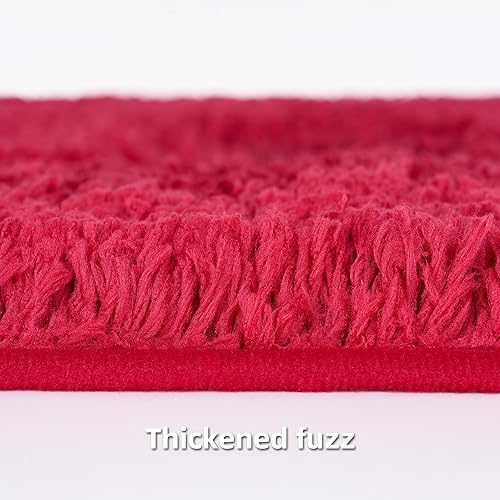Miniatura 9 de Juego de 3 alfombras de baño de lujo con alfombra de inodoro en forma de U, parte inferior de goma antideslizante, microfibra gruesa y esponjosa,