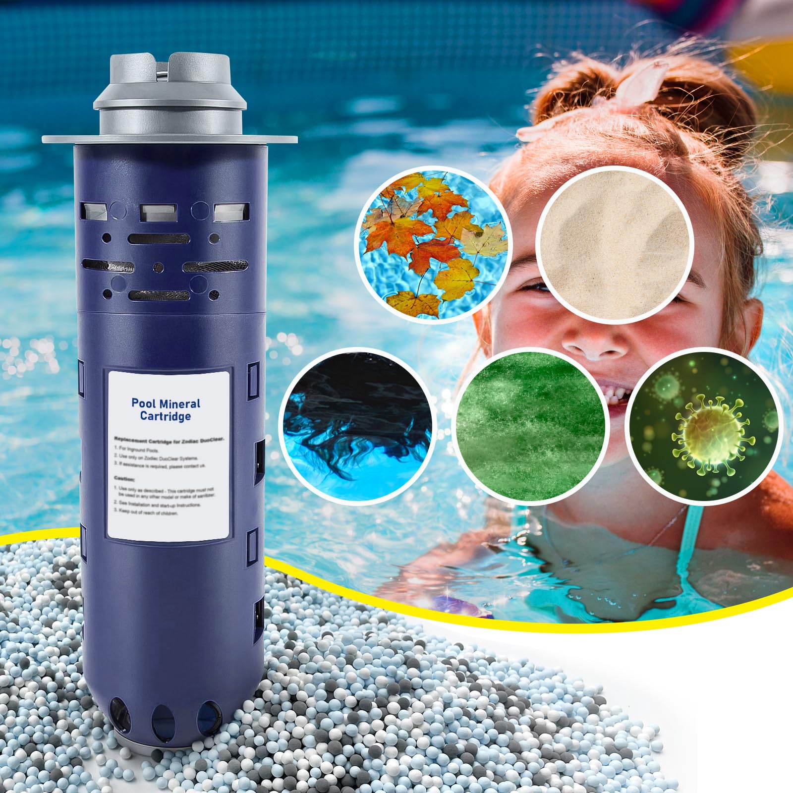 Wkład mineralny basenowy W28000 W28001 zamiennik dla Nature2 Duoclear 25 35, głęboki fiolet