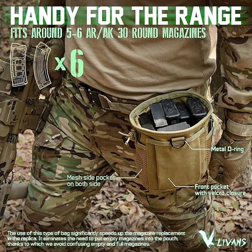 Miniatura 10 de Bolsa táctica Molle, bolsa de recuperación de revistas, bolsa de munición Drastring, cinturón de utilidad, ajustable, bolsa militar para exteriores,