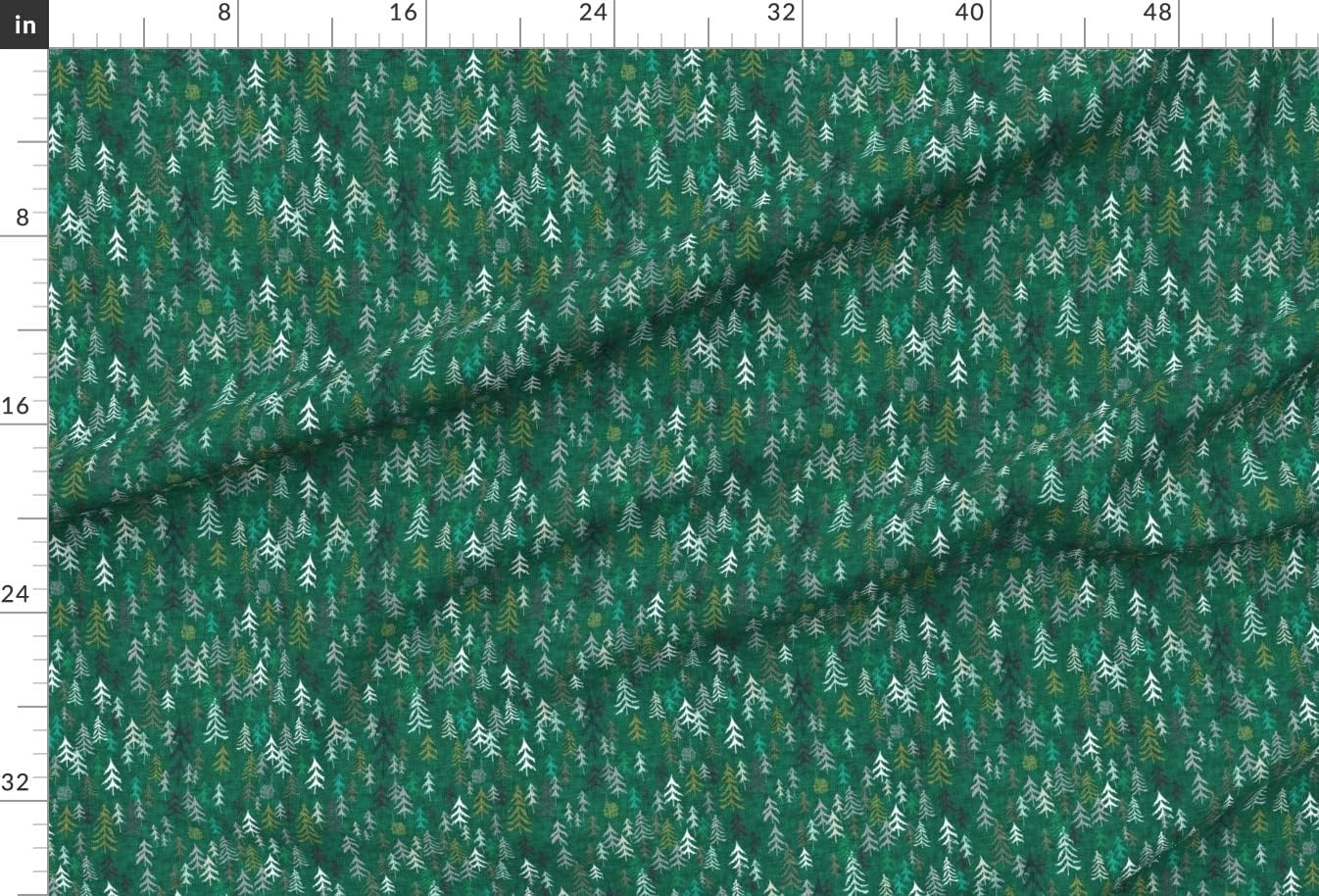 Spoonflower Fabric - Dark Green Forest Woods Pine Tree Hiking Adventure Christmas Printed on Upholstery Velvet Fabric Fat Quarter - Upholstery Home Decor Bottomweight Apparel