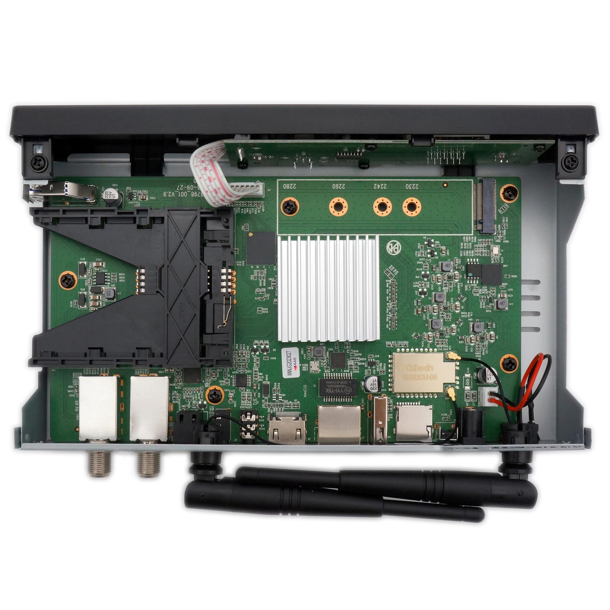 Octagon SF8008 4K Twin Supreme V3 UHD E2 2xDVB-S2X Linux PVR Twin Sat Receiver,2.4/5G Dual-Band WiFi, 1Gbit LAN, M.2 Schnittstelle, HDR 10, BT 5.1, IR-Fernbedienung, HTS e-com HDMI-Kabel