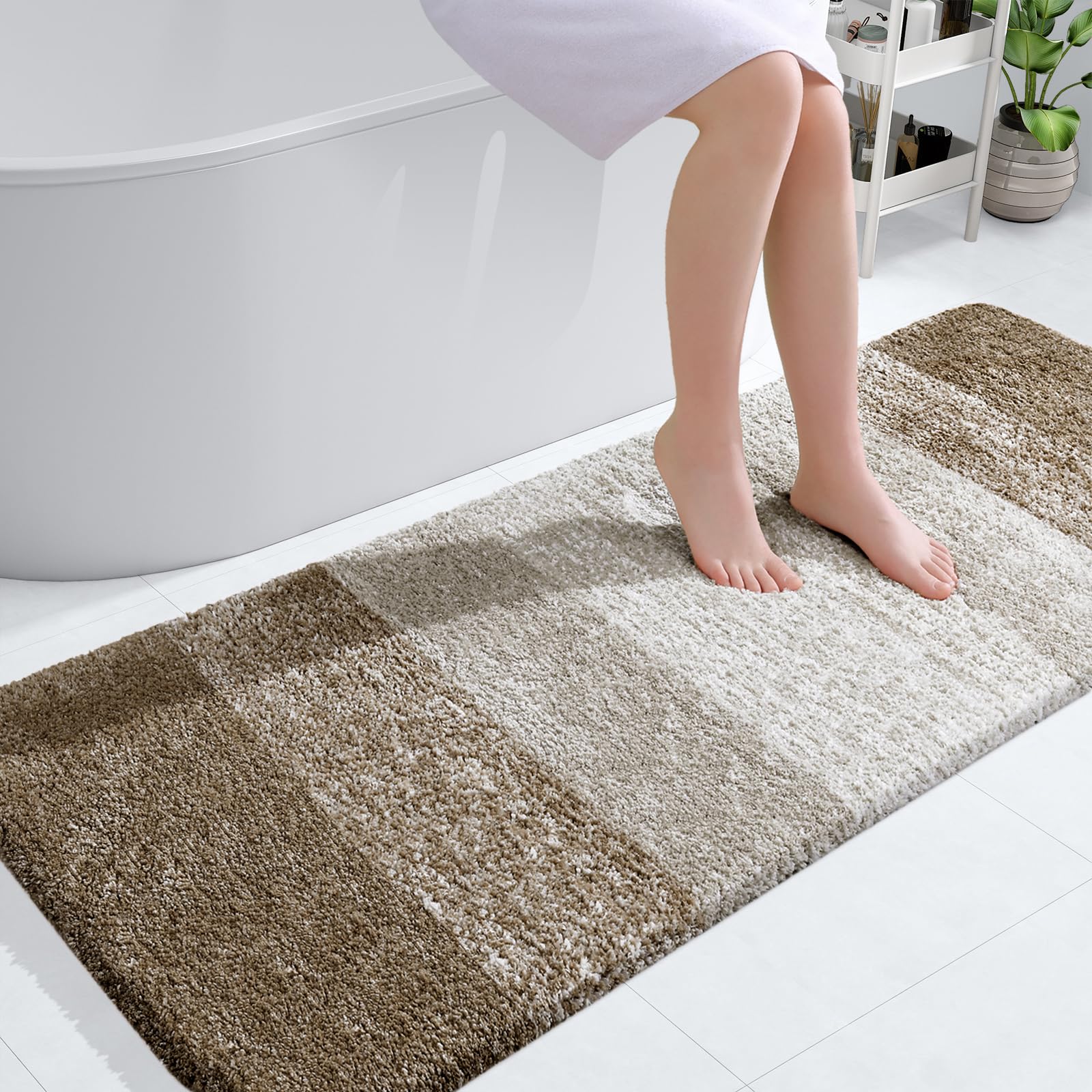 OLANLY Large Bathroom Rugs Mat 54x24, Extra Soft Absorbent Microfiber Bath Rugs, Rubber Backing, Quick Dry, Machine Washable Bath Mat for Bathroom