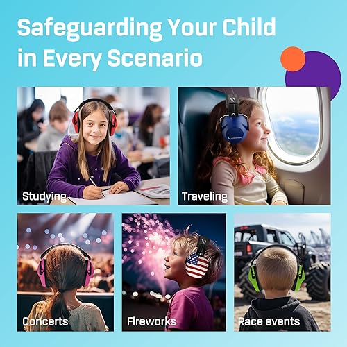 Vista 68 de Vanderfields Kids Ear Protection Earmuffs - Noise Cancelling Headphones for Kids, Autism, Toddler, Children