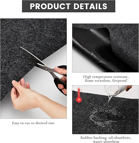 Vista 20 de 2 alfombrillas de 36 x 60 pulgadas para derrames de aceite para entrada, garaje debajo del automóvil, almohadilla de aceite absorbente de fugas