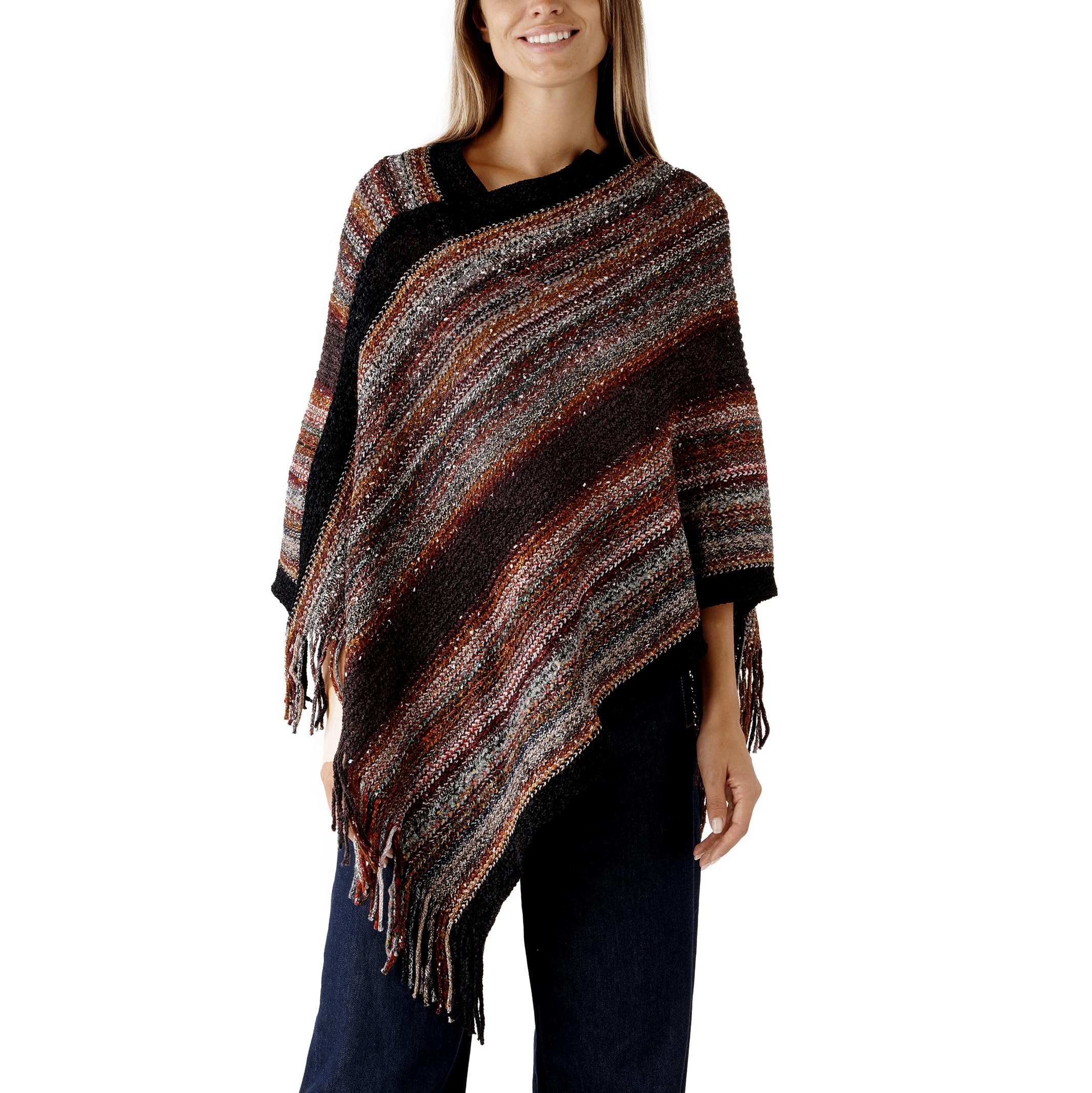 Womens Shawl Wrap Poncho Ruana Cape Cardigan Sweater Open Front for Fall Winter Spring
