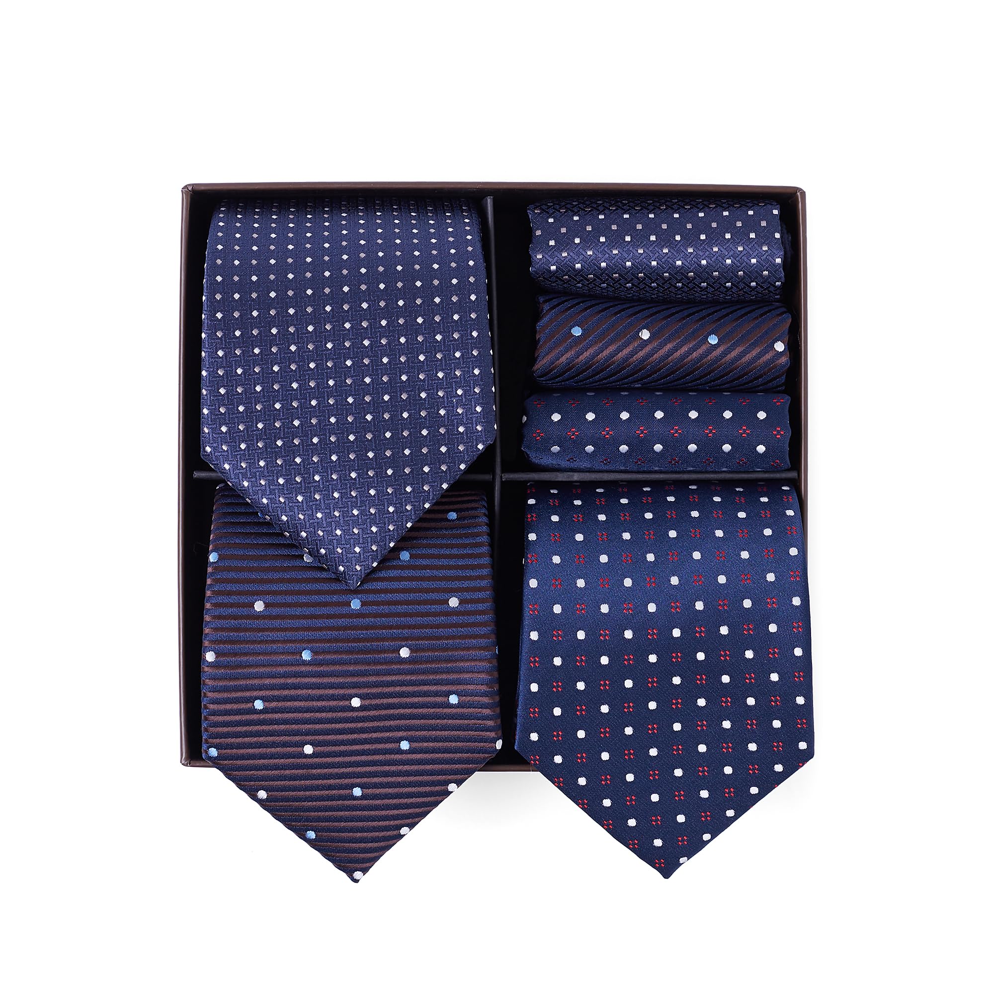 BRERA 67 corbatas de hombre y pañuelos de bolsillo, pack regalo 3 + 3, corbata y pañuelo traje hombre a juego, corbata pañuelo originales para boda