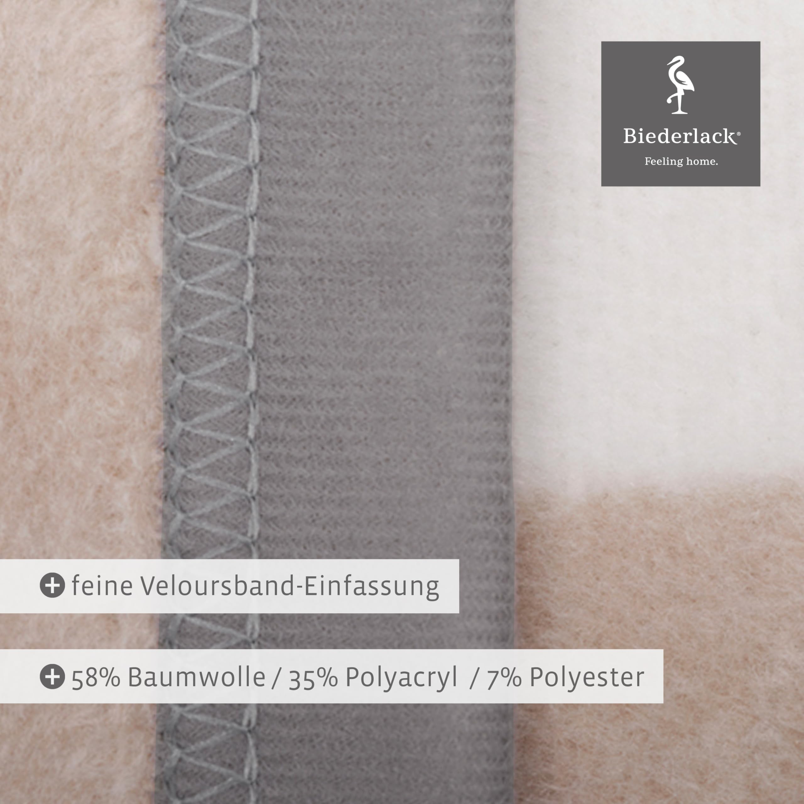 biederlack® Flauschige Kuscheldecke Squares Grey, Sofadecke in 150x200 cm
