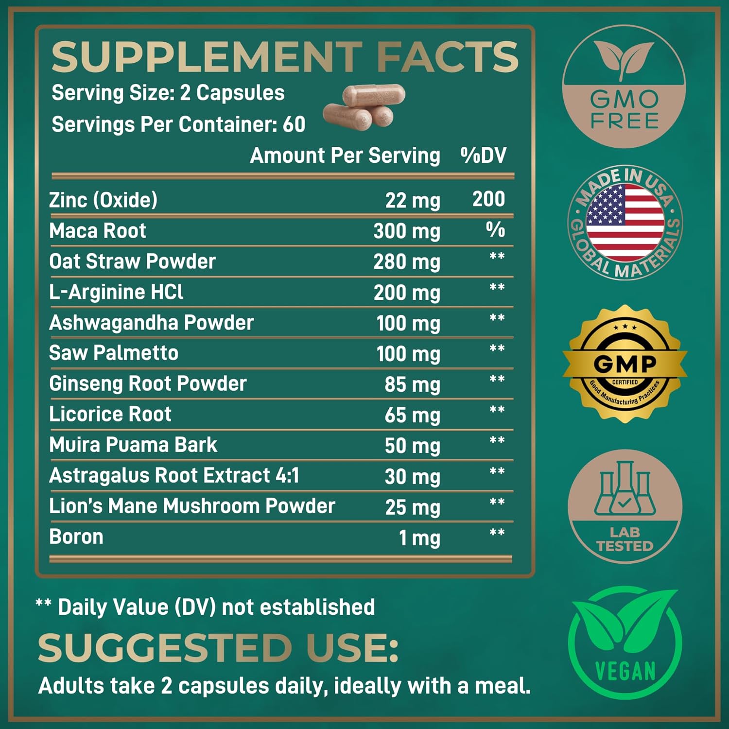 Fertility Supplements for Men Prenatal Vitamin - Maca Root, Ashwagandha, Zinc, Plus Naturals - Conception for Him Men Fertility Vitamins and Male Fertility Support Supplements - 120 Caps for 2 Months