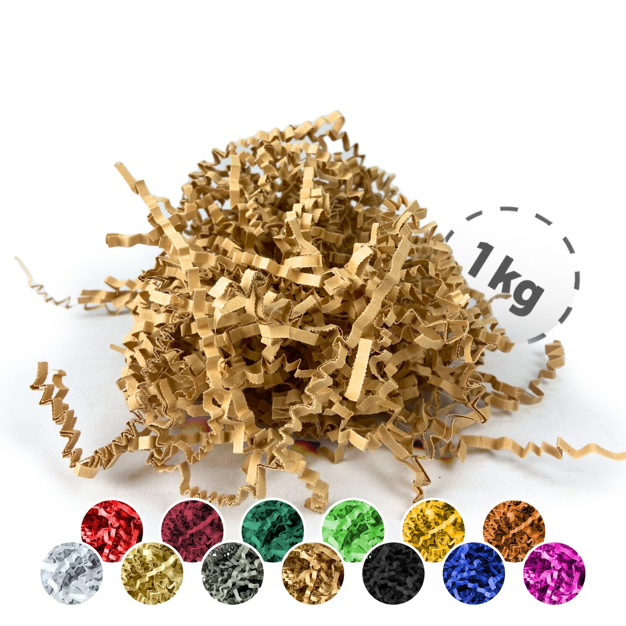 Matériau de remplissage 1 kg | Papier déchiqueté pour boîtes cadeaux et colis | Fabriqué en Allemagne | Décoration et protection | Matériel d'emballage et accessoires pour emballer des