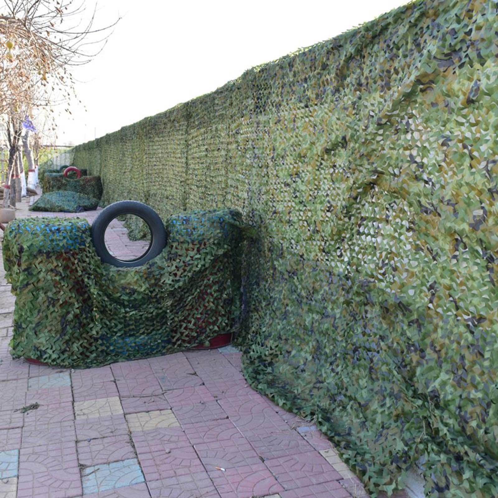 uflage Siatka do polowań i zastosowań wojskowych, wzmocniona siatka 7 x 12 m (23 x 39,4 ft) zacieniająca las, dekoracje kempingowe i imprezowe, pokrowce samochodowe, sprzęt dżungli.