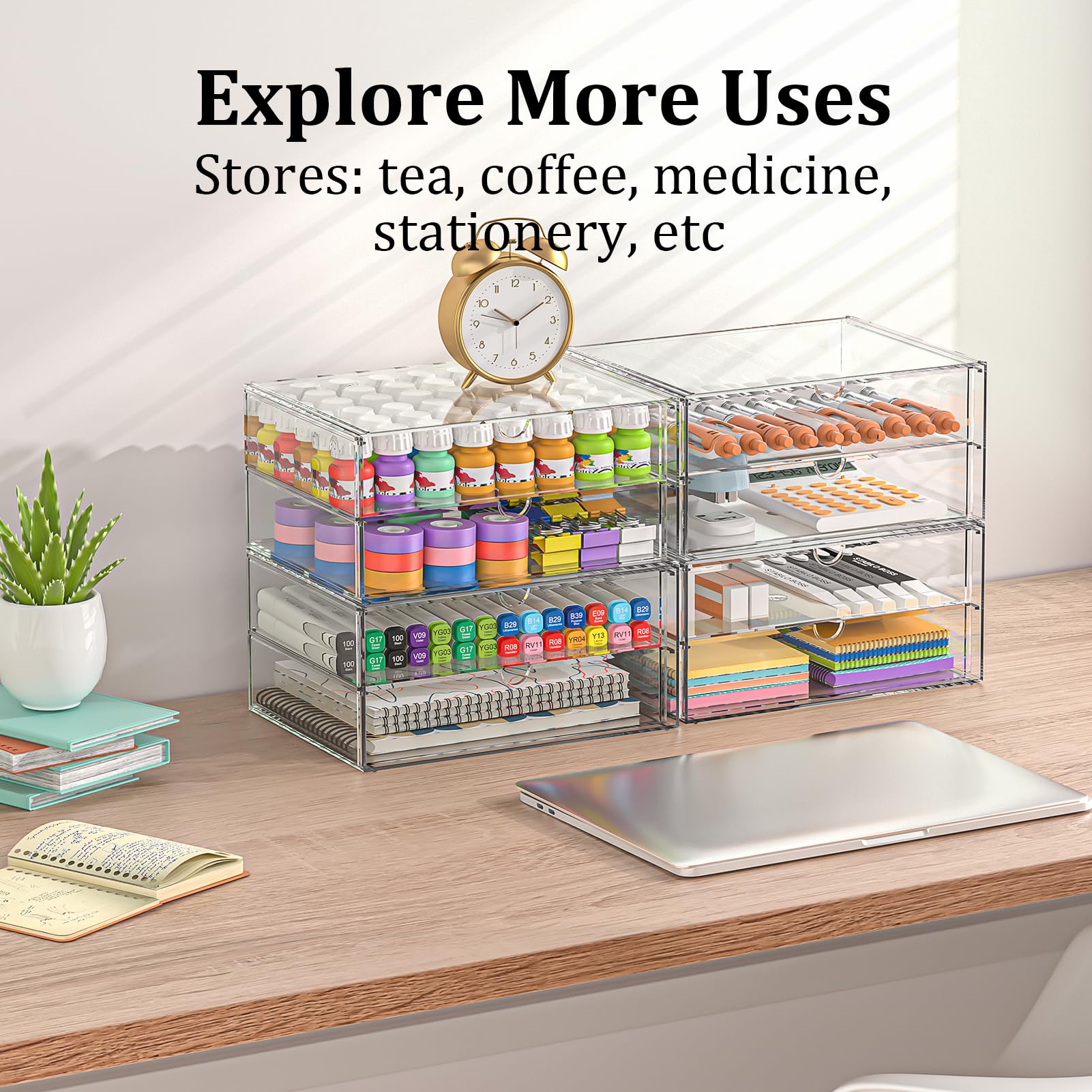 KAHEIGN Lot De 25 Organiseurs De Tiroirs En Plastique Transparent, 4