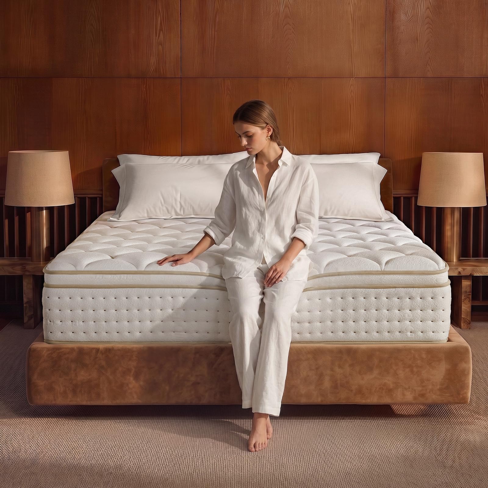 Bluesolo Queen Mattress, 14 Inch Queen Size Hybrid Mattresses with Memory Foam and Individual Pocket Spring for Motion Isolation, Pressure Relief, Medium Firm Mattress in a Box, 60 * 80 * 14
