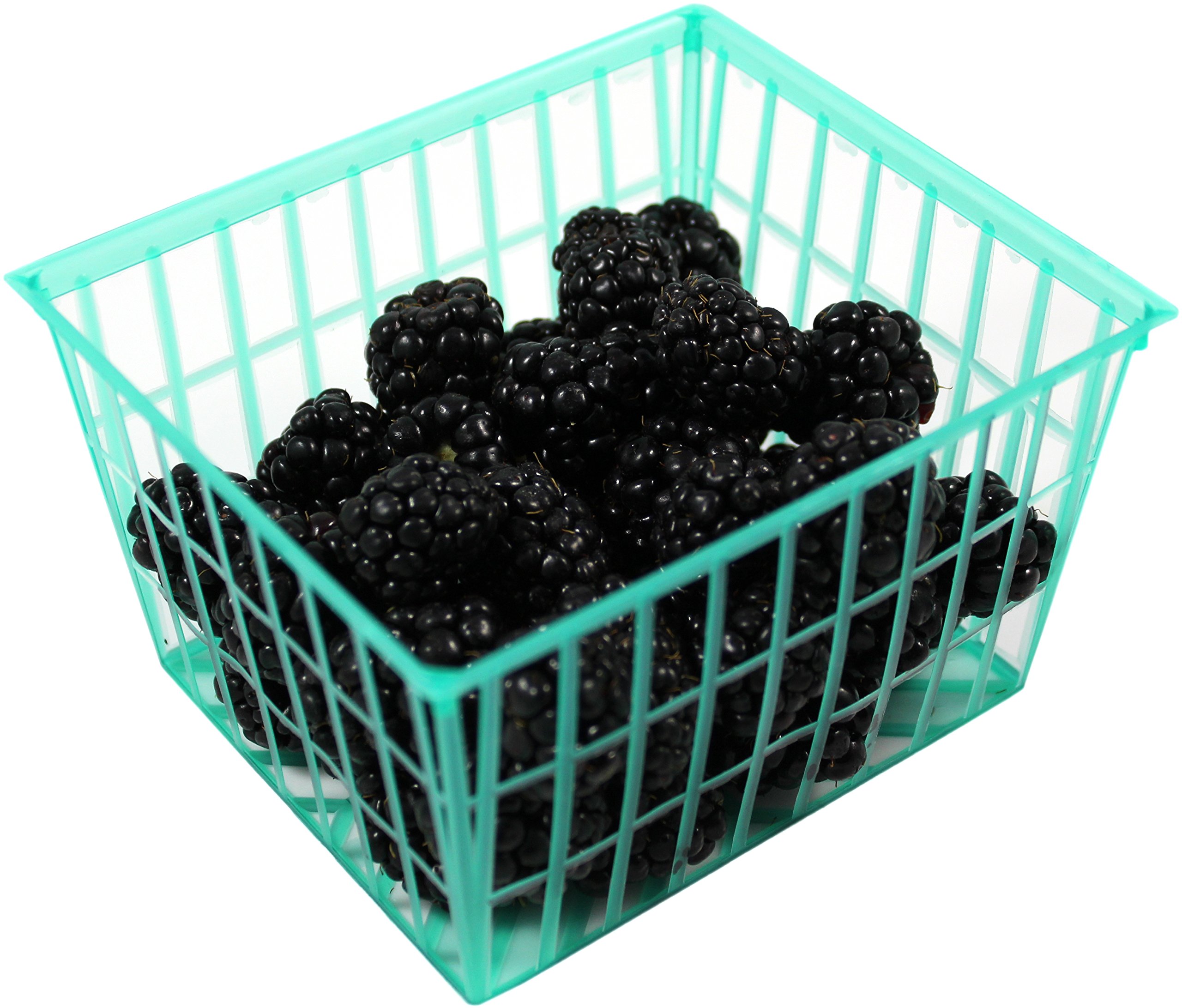 Set of 4Inch Plastic Berry Boxes, One Pint Berry Baskets with OpenWeave Pattern, Ideal for
