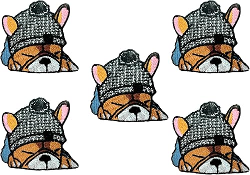 Miniatura 4 de PLpatch Bulldog Francés Perro Cachorro Mascota Lindo Dibujos Animados Logo 7 Coser Hierro en Bordado Apliques Insignia Parche Ropa Traje