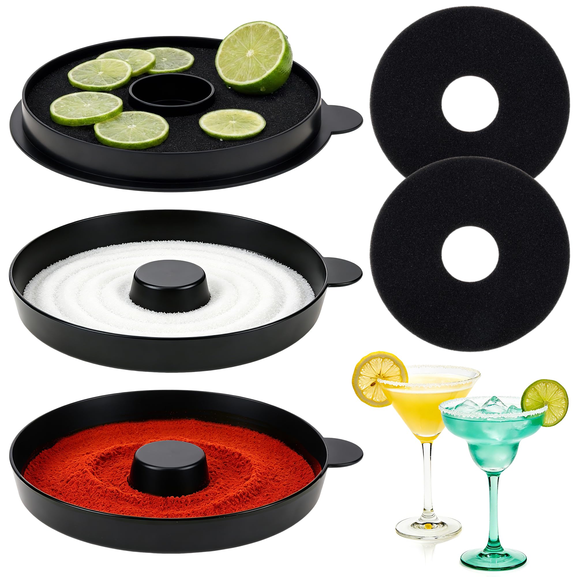Kepfire 3-Tier Margarita Salt Rimmer Set for Cocktail