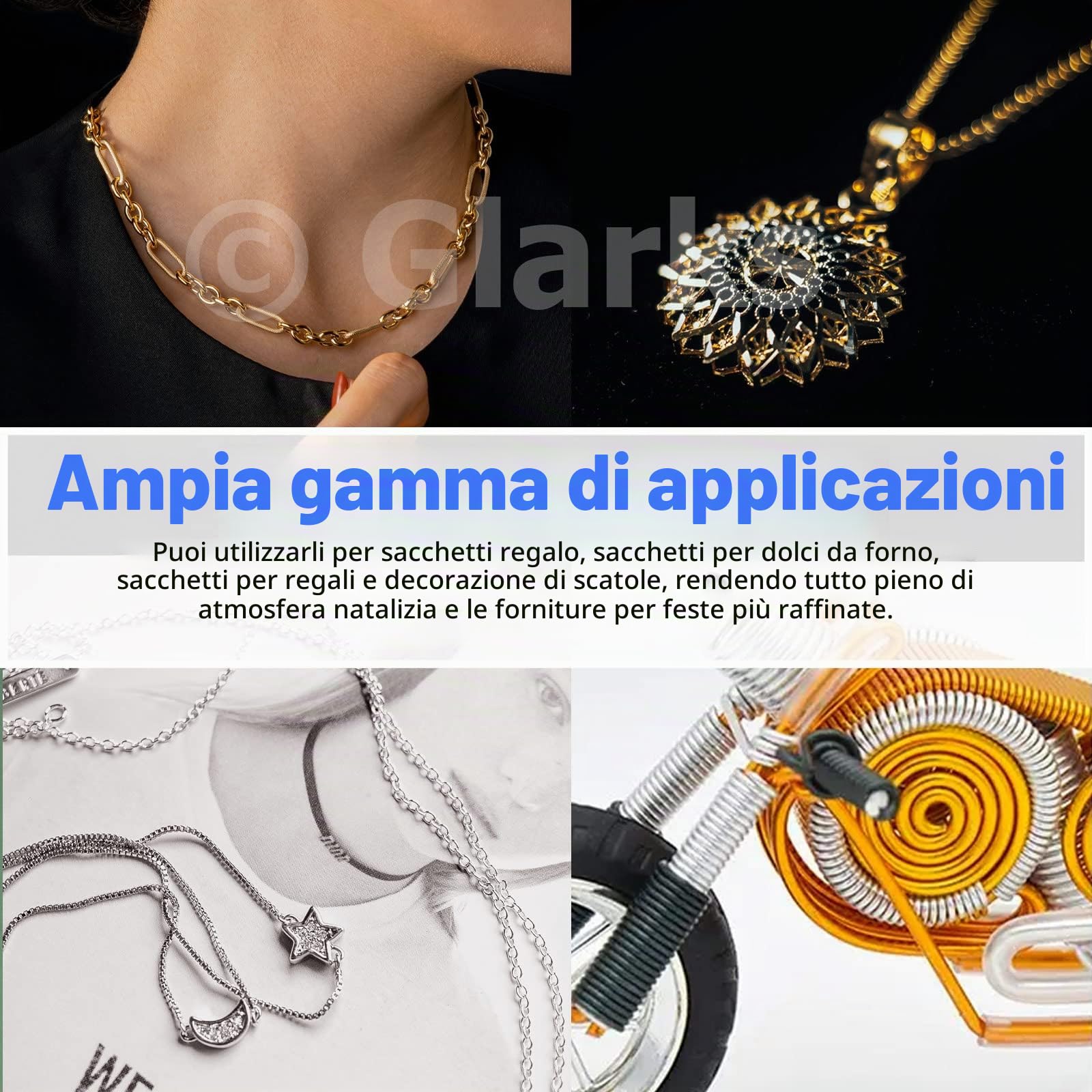 Glarks Set di 8 utensili per looping, tra cui mandrino, pinze 6 in 1, taglierina per avvolgere gioielli e formare anelli di salto