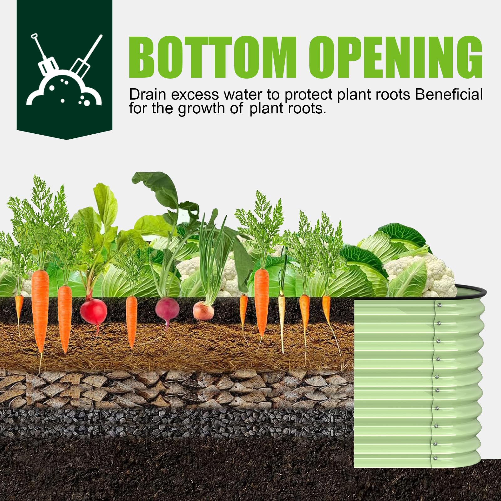 Gardtech 9 IN 1 Hochbeete für Garten - 240x60x80cm Hochbeet Praktische Stahl Rostfrei Verzinkt - Stabiles Hochbeete-Kit aus Metall - Innovativer Gemüsebeet Grün - Gartenbeet für Gemüse Kräuter Blumen