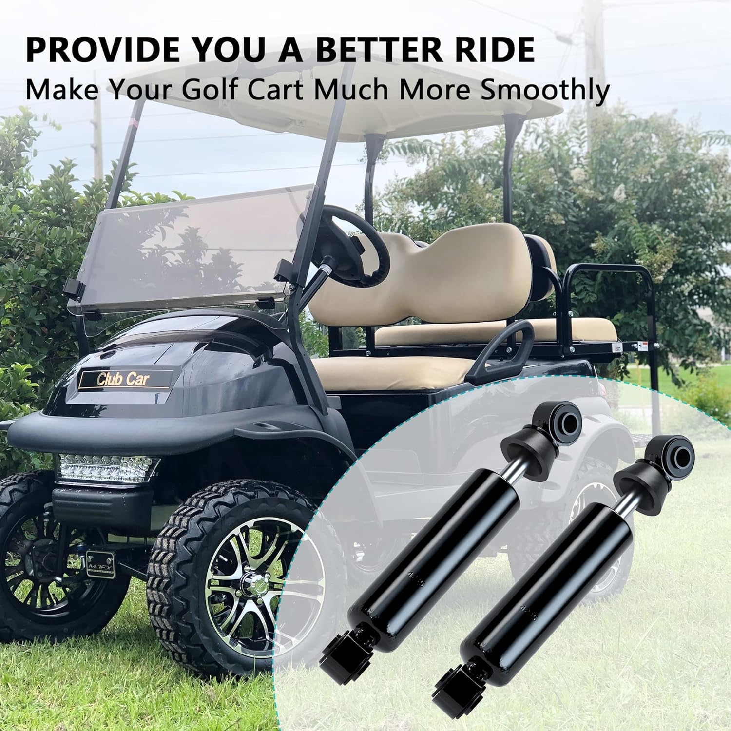 10L0L Golf Cart Front Shock Absorbers for Club Car DS Shocks G&E 1981-2011 1010991, 2004-Up Club Car Precedent Shocks 1014235 102588601-2-Pack