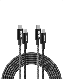 Anker USB C to USB C Cable 10ft 2Pack 100W Fast Charging Durable Nylon for iPhone 15/16/17, MacBook Pro, Galaxy S23, Pixel Black