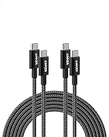 Vista 13 de Anker Cable USB C a USB C, paquete de 2 cables de carga rápida tipo C de 100 W de 3.3 pies para iPhone serie 17, MacBook Pro 2020, Pixel y más Negro