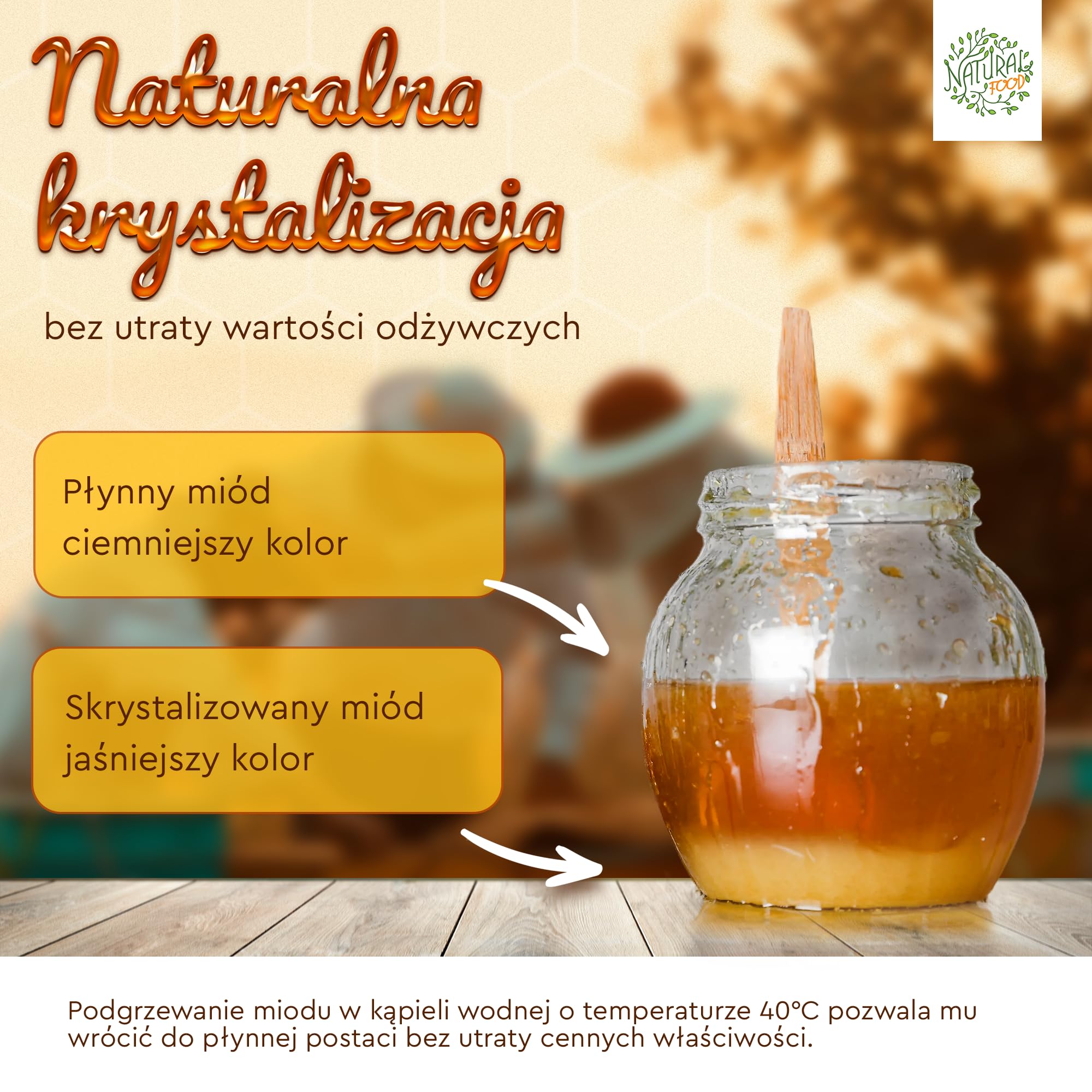 SUROWY MIÓD prosto od pszczelarzy w Polsce | 1.1KG | MIÓD MALINOWY | Surowy, naturalny, bez dodatków. Niefiltrowany, niewirowany ani nie podgrzewany | Wykonane przez pszczoły