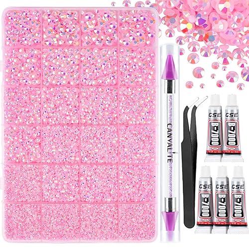 Miniatura 23 de 18000 piezas de diamantes de imitación de resina y gel para embellecer, gemas multicolores planas de arco iris de 3 mm, cristal para embellecer con