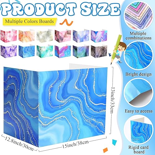 Miniatura 3 de SATINIOR 12 carpetas de privacidad, separadores de escritorio, tableros de privacidad para privacidad en el aula, 12 estilos, separadores de prueba