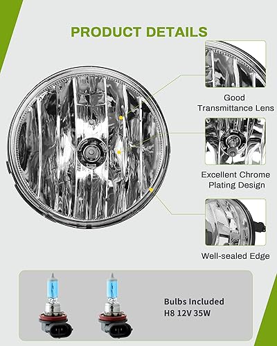 Miniatura 9 de AUTOSAVER88 Faros antiniebla compatibles con GMC Sierra 15002007 2009 2010 2011 2012 2013 Sierra 15002007-2014 Sierra 2500 3500 Nota no compatible