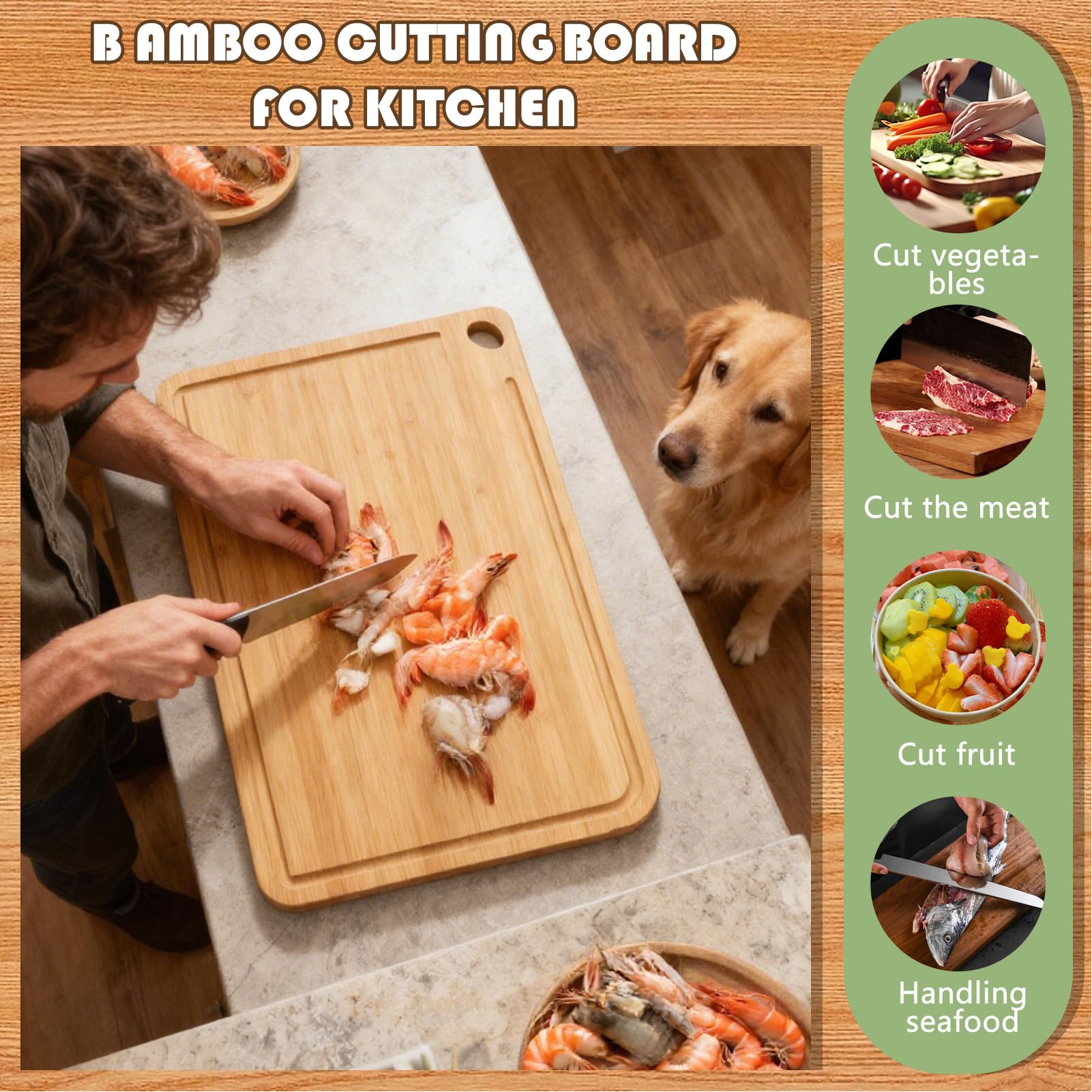 Deski Krojeniowe Do Kuchni 3 Sztuki Desek Krojeniowych | Antypoślizgowa Mata Krojeniowa Dla Domu Kuchnia Mieszkanie Komercyjne Kemping Outdoor Mięso Warzywa Chleb Owoce