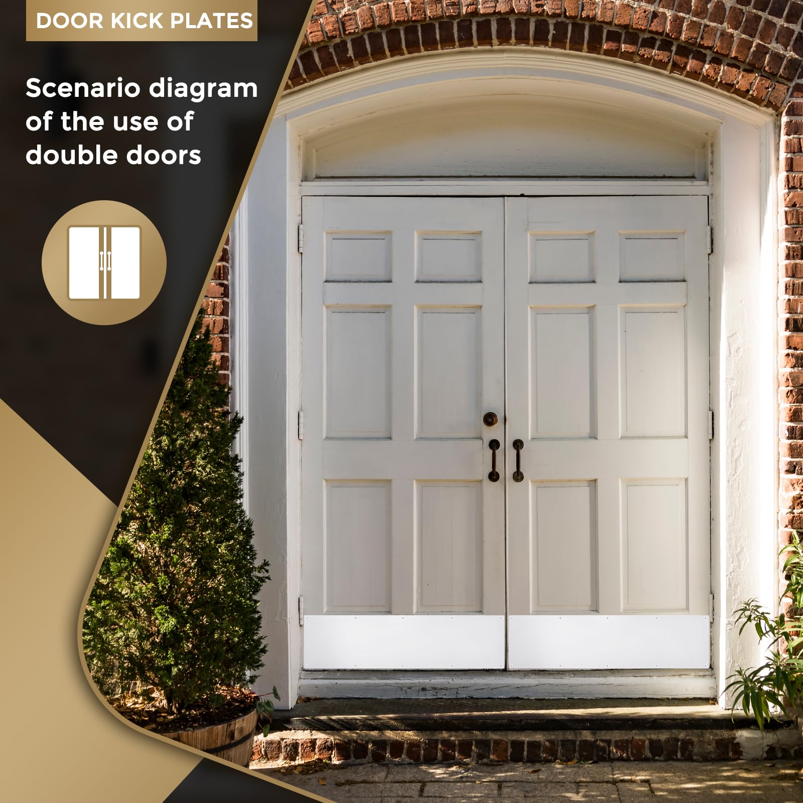 uxcell Placa de aluminio para puerta de 15 x 86 cm, 1,5 mm de grosor, para puerta delantera exterior o puerta trasera, color blanco (paquete individual)