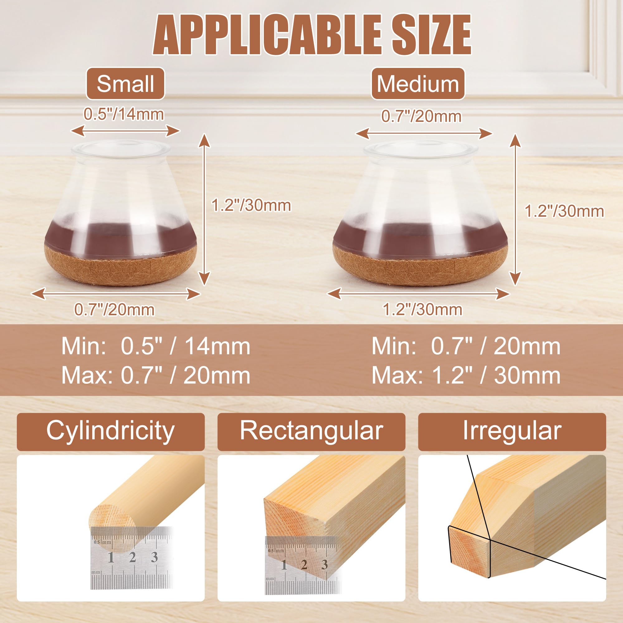 Nicola 32 Pcs Chair Leg Floor Protectors - Image 2