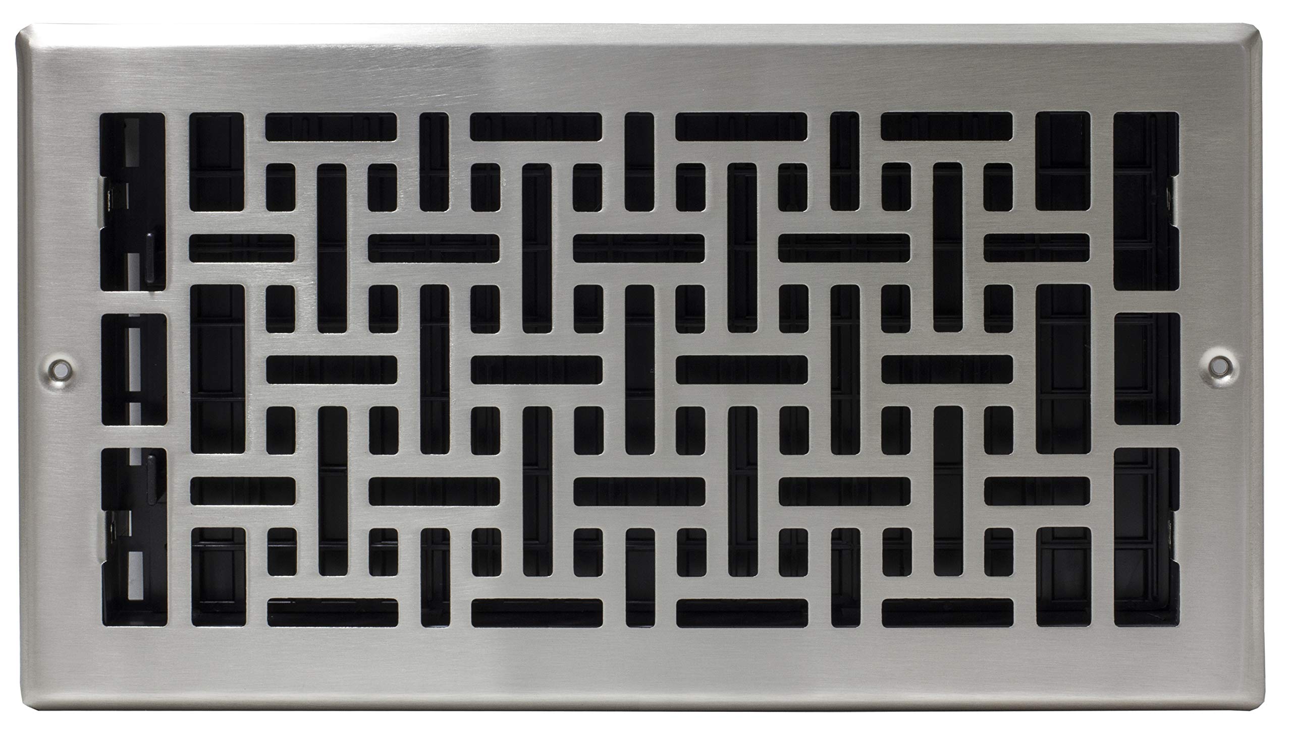 Decor Grates AJL612W-NKL Oriental Floor Register, Brushed Nickel Finish, 6x12 - Image 2